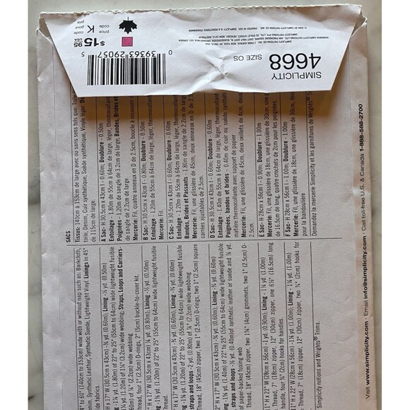 Simplicity Pattern 4668 Handbags Purse Tote 6 Styles Different Sizes Uncut Hobo - Picture 3 of 4